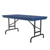 Correll Rectangle Heavy Duty Commerical Adjustable Height Plastic Folding Table, 24" W, 48" L, 22" to 32" H RA2448-27